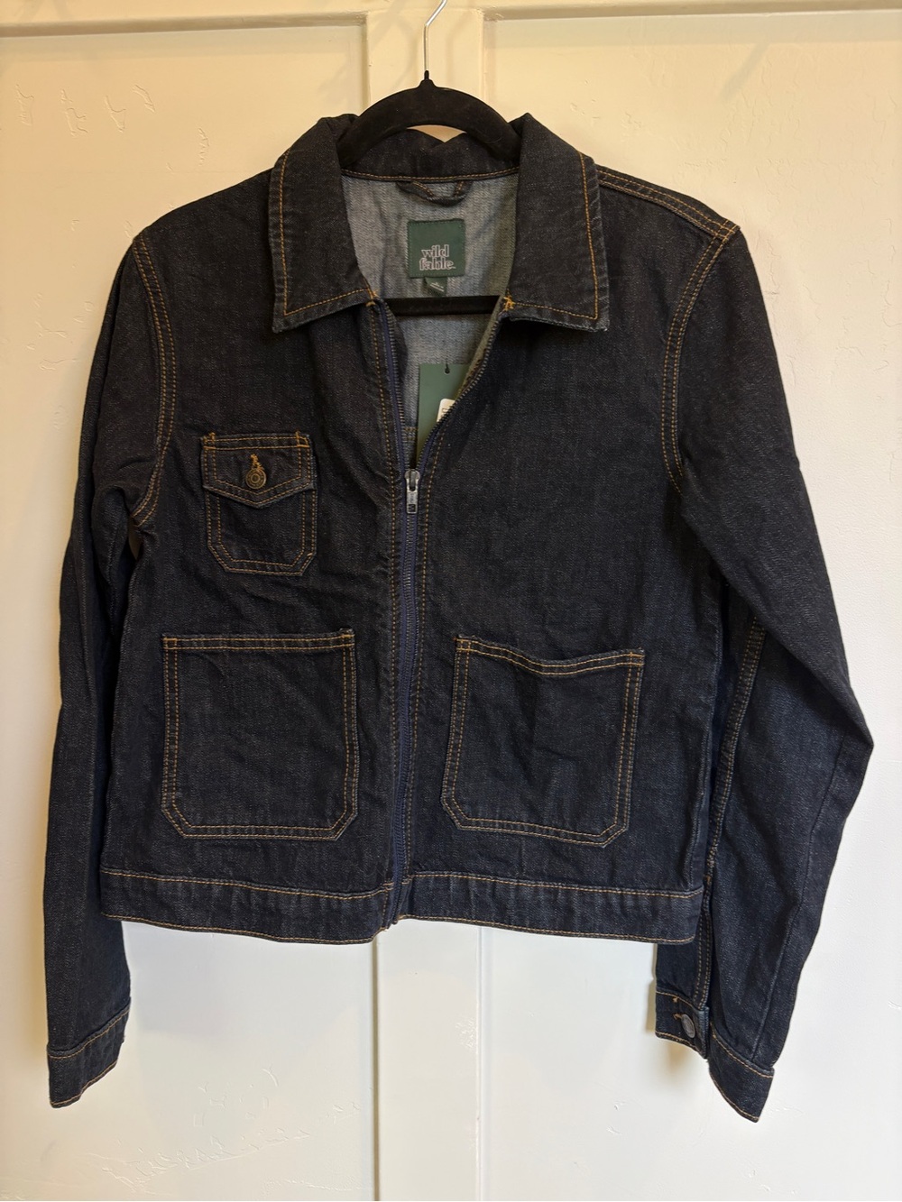 Dark Indigo Denim Zip Jacket by Wild Fable Size Small